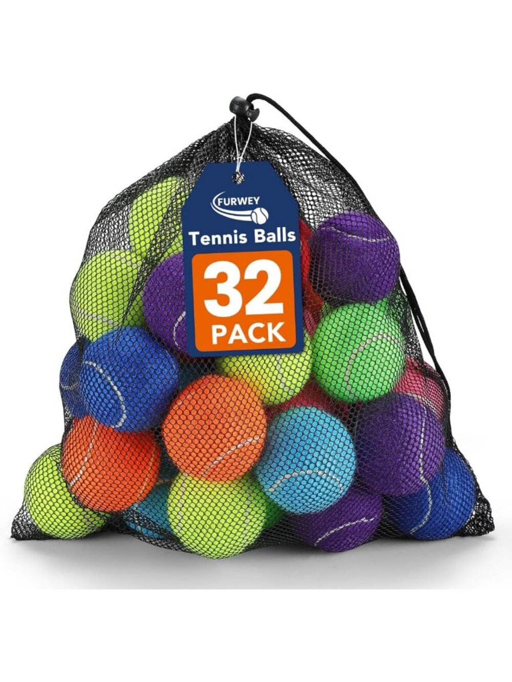 Vibrant Non-Squeaky Tennis Balls for Dogs, 2.5 inches, 80 Pack - Durable & Fun!